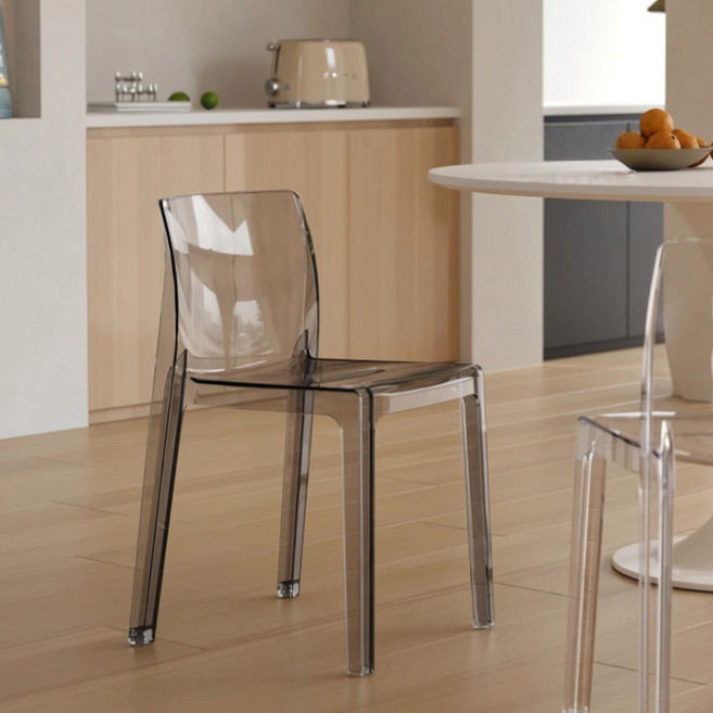 모코아 뮤즈 폴리카보네이트 의자, 클리어 그레이, 2개