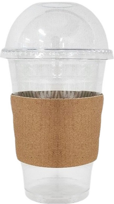 이로울생활 투명 PET 아이스컵 + 돔뚜껑 + 무지 홀더 세트, 470ml, 50개입, 1세트