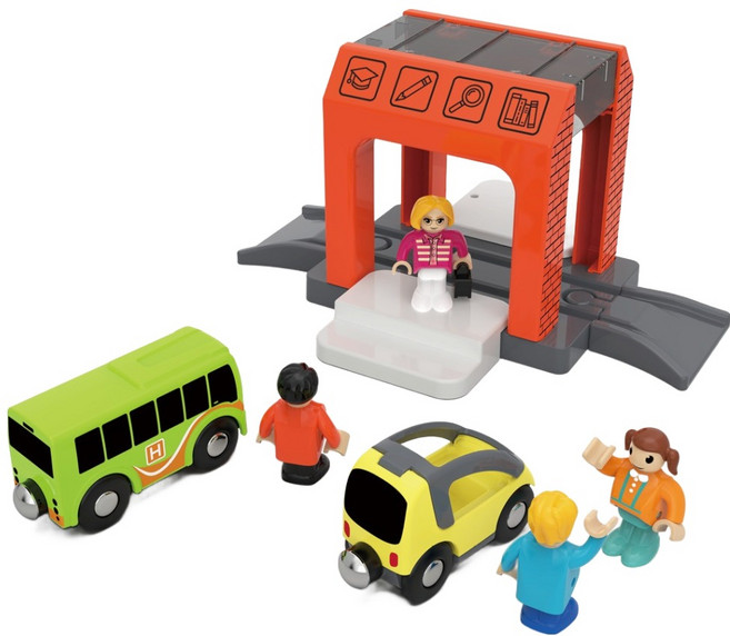 미카포트 스쿨버스 놀이 세트, 1세트, 혼합색상