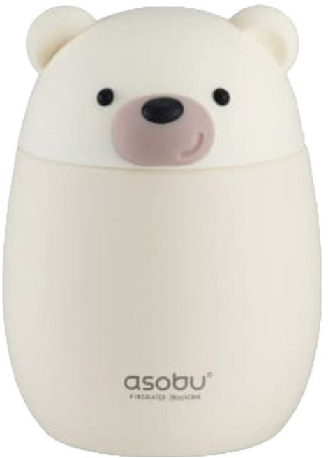 아소부 스테인레스 보온보냉 푸드자 베스티 푸드 컨테이너, 베어, 600ml, 1개