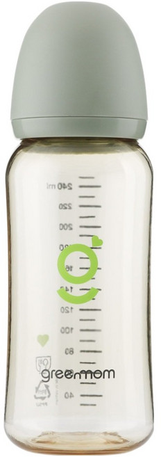 그린맘 PPSU 슬림형 노꼭지 젖병, 포레스트 그린, 250ml, 1개