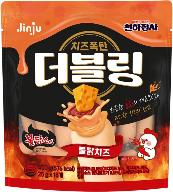더블링 천하장사 더블링 불닭치즈, 400g, 1개