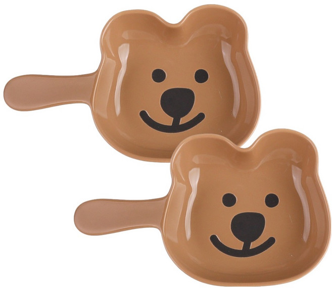 플라라 쿼카 손잡이 앞접시 FREE, 2개, 브라운