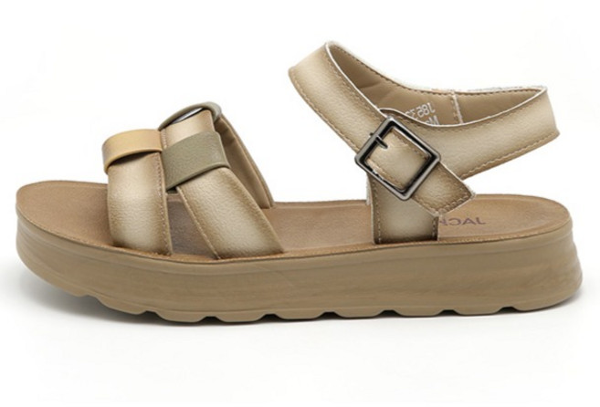 잭앤질 여성용 빈티지위브 찍찍이 버클 샌들 JB5323