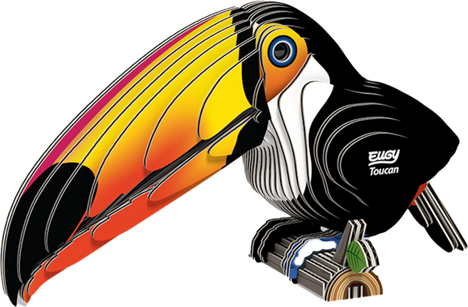 EuGy 3D立體紙拼圖, 7張, 大嘴鳥, 1組