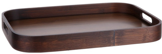 플라라 타원 핸들 트레이, 월넛, 1개