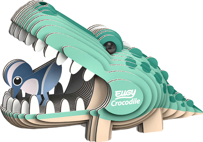 EuGy 3D立體紙拼圖, 7張, 鱷魚, 1組