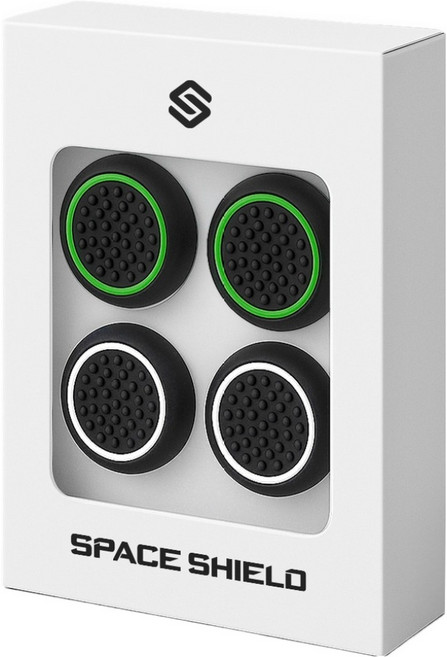 스페이스쉴드 닌텐도 스위치 2 조이콘 호환 블랙 라인 엠보 실리콘 스틱 캡 2종 x 2p 세트, 블랙그린, 블랙화이트, 1세트