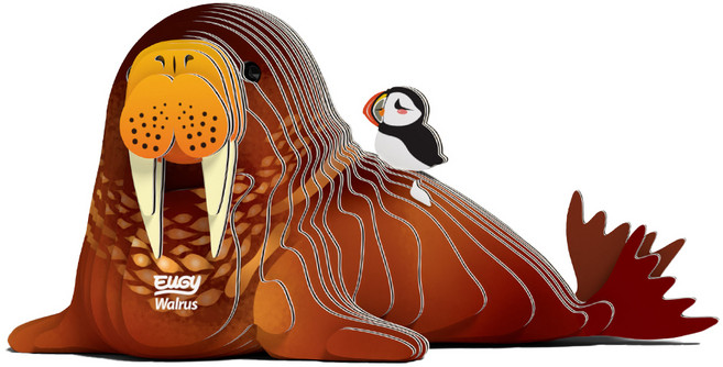 EuGy 3D立體紙拼圖, 7張, 海象, 1組