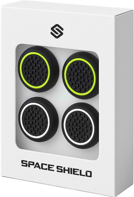 스페이스쉴드 닌텐도 스위치 2 조이콘 호환 블랙 라인 엠보 실리콘 스틱 캡 2종 x 2p 세트, 블랙라임, 블랙화이트, 1세트