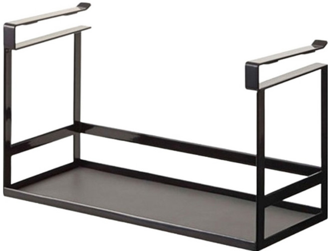 더자카 베이직 걸이식 다용도 주방선반, 블랙, 1개