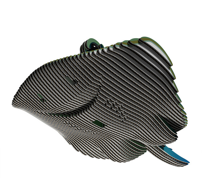 EuGy 3D立體紙拼圖, 7張, 魔鬼魚, 1組