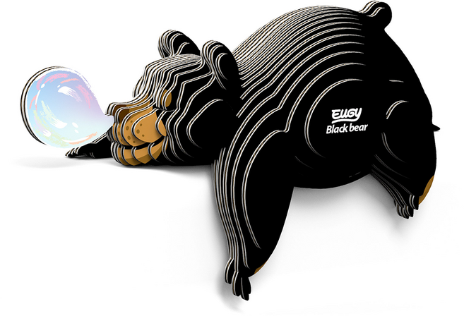 EuGy 3D立體紙拼圖, 7張, 黑熊, 1組