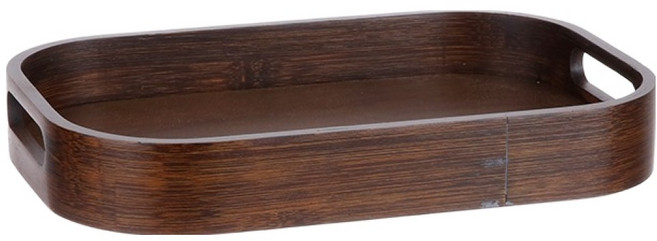 플라라 타원 핸들 트레이, 월넛, 1개