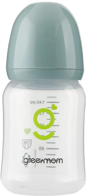 그린맘 PP 슬림형 노꼭지 젖병, 스톤 블루, 140ml, 1개 - 쿠팡
