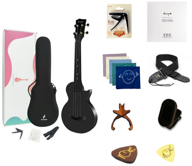 엔야 노바U 우쿨렐레 스타터패키지 블랙, 1개, 콘서트
