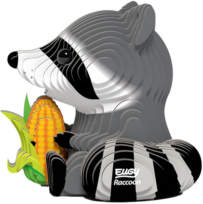 EuGy 3D立體紙拼圖, 7張, 浣熊, 1組