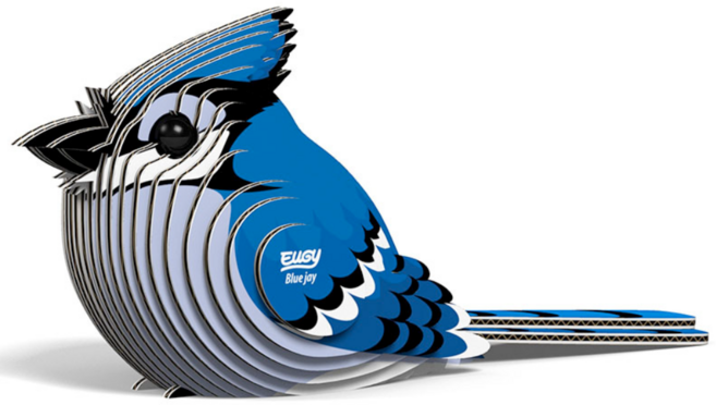 EuGy 3D立體紙拼圖, 7張, 冠藍鴉, 1組