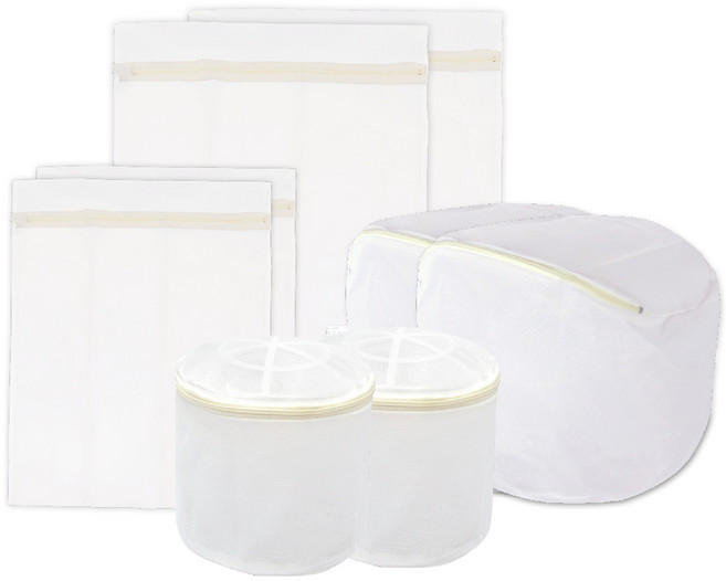 Axis 艾克思 無螢光密網洗衣袋8件組 台灣製, 1組, 白色