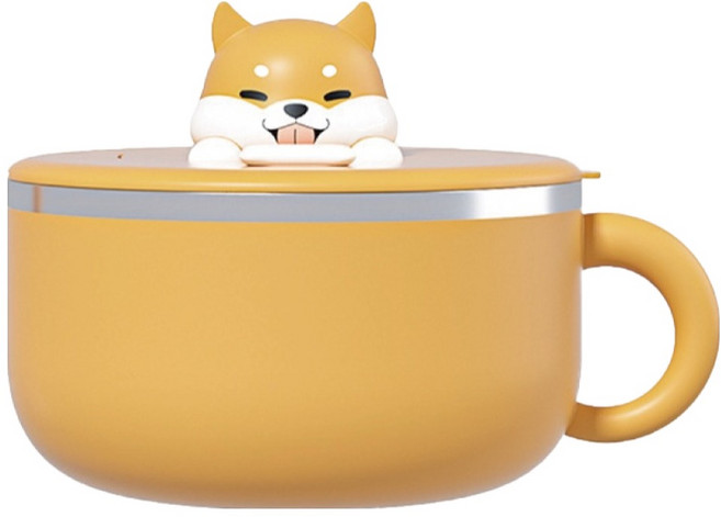 小麥購物 柴犬泡麵碗 C598 288g, 黃色, 1個