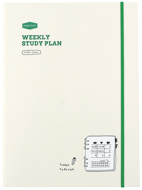 핑크풋 위클리 바인더 스터디플래너, 아이보리, 1개