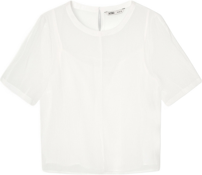 미쏘 여성용 시스루 반팔 블라우스