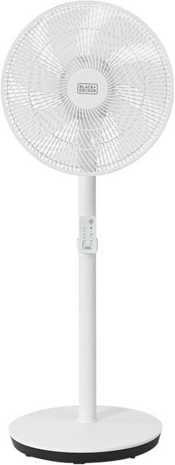 블랙앤데커 저소음 리모컨 타이머 스탠드형 선풍기 가정용 사무실용 화이트, BXEF5240-A