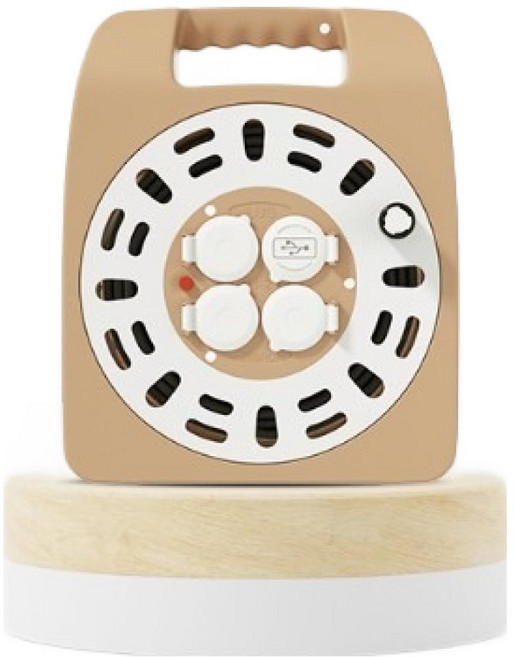 러그 박스 USB 캡형 와이드 코드릴 2구, 30m, 크림브라운, 1개