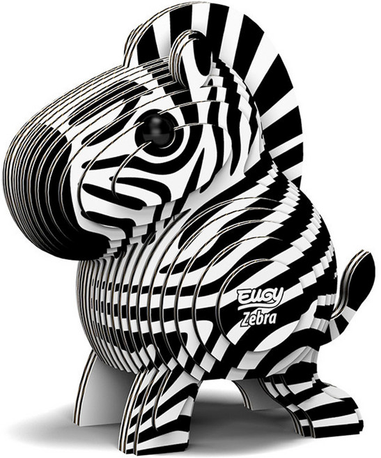 EuGy 3D立體紙拼圖, 7張, 斑馬, 1組