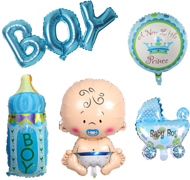 코히모 베이비샤워 젠더리빌 파티 풍선 세트 5W0347, 남자아이, 1세트