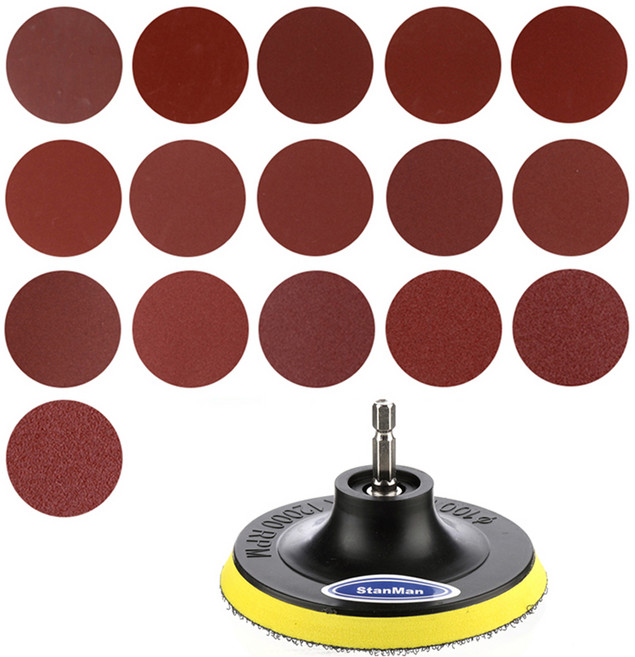 스탠맨 100mm 패드 + 원형사포 16종 세트, 1세트