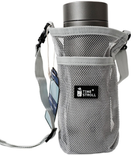 실버스 크로스 매쉬 물병 가방 FS173, 그레이, 1개