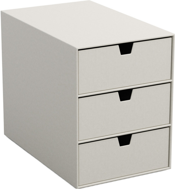 빅소 INGRID 3단 서랍 수납 정리함, 그레이지, 1개