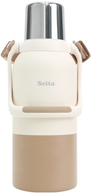 니드코 세이타 스윙 핸들 대용량 보냉병 + 스트랩 세트, 1358 브라운 1200ml, 브라운, 1세트, 1200ml