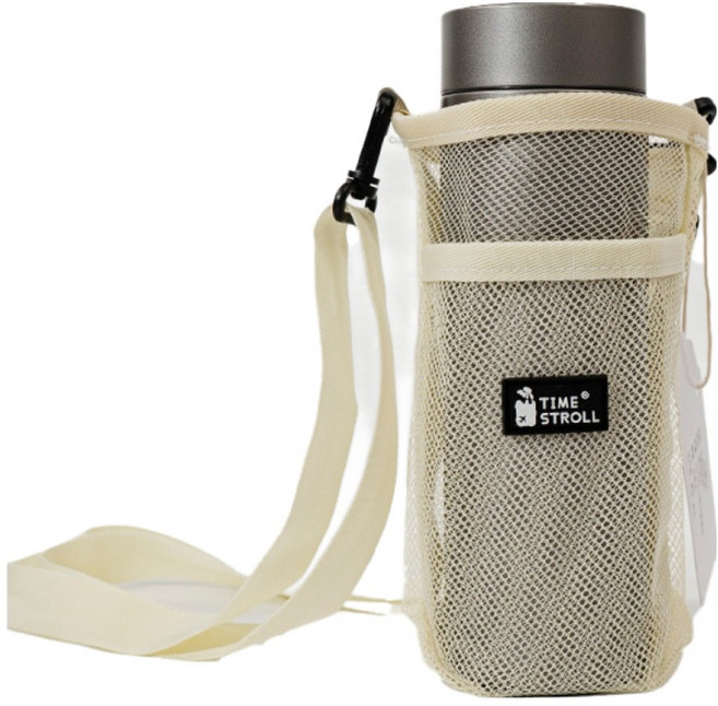 실버스 크로스 매쉬 물병 가방 FS173, 베이지, 1개