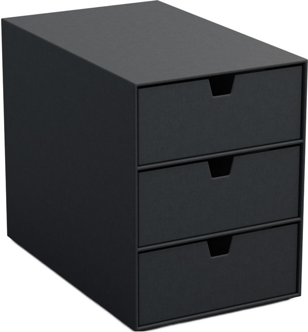 빅소 INGRID 3단 서랍 수납 정리함, 다크 그레이, 1개