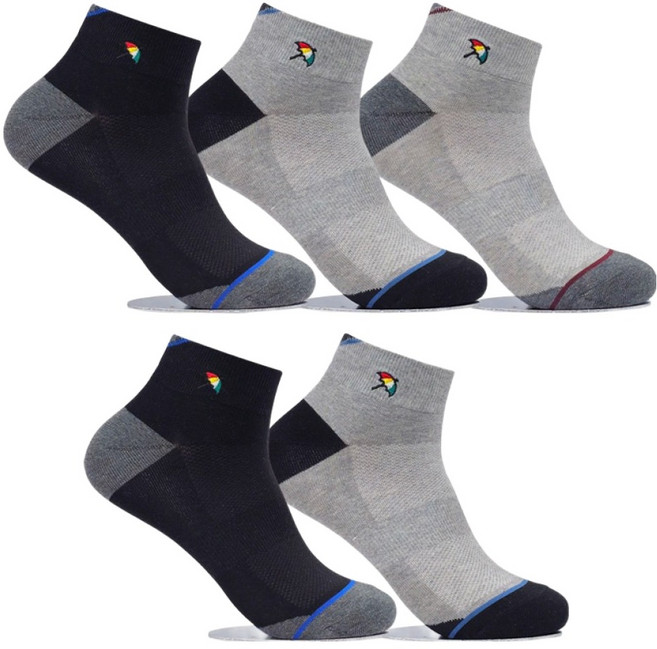 아놀드파마 남성용 뒤틀림방지 매쉬 캐주얼양말 단목 5종 세트 AP5656