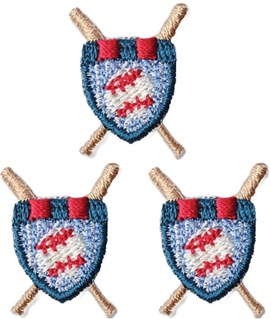 동대문단추왕 열접착식 자수 와펜 패치 야구심볼 미니, 혼합색상, 3개