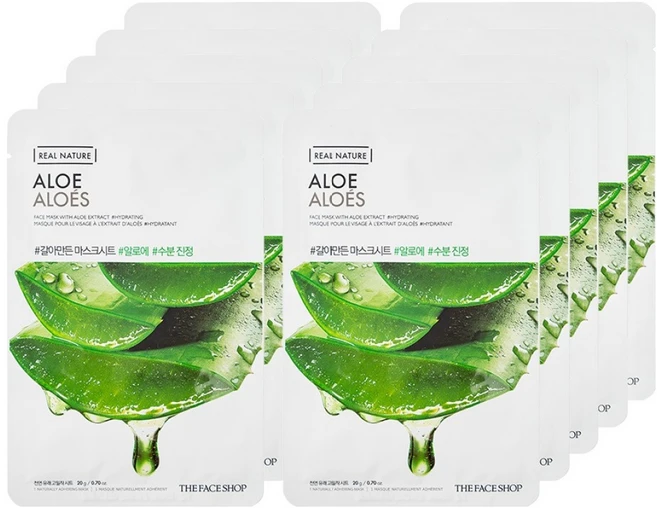 더페이스샵 갈아만든 마스크시트 알로에, 1개입, 10개 - 쿠팡