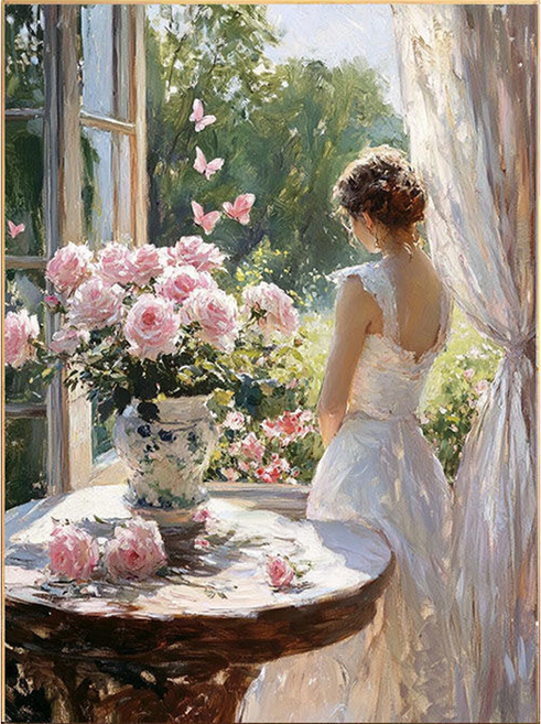 DULU 인기만점 DIY 명화그리기 캔버스 + 페인트 + 브러쉬 세트 30 x 40 cm, 타입2, 1세트