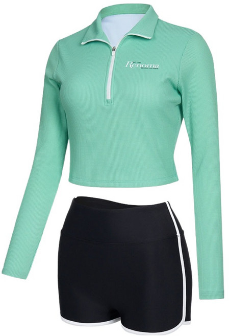 레노마 여성용 투웨이 하프집업 래쉬가드 상하의 세트 RN-LS2F557