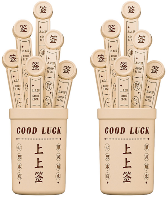 小麥購物 G853 幸運籤封口夾 70g 6支, 2組, 米黃色