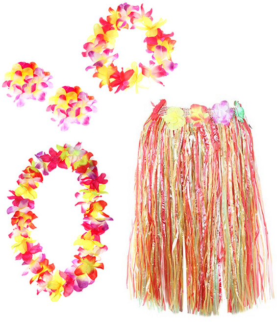 파티공구 하와이 훌라 롱 4종 세트, 혼합, 1세트