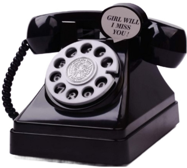 나나컴퍼니 인테리어 소품 앤틱 빈티지 전화기 저금통, 블랙, 1개