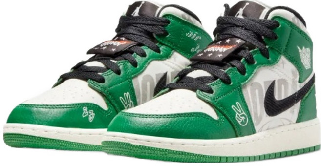 NIKE 耐吉 JORDAN 喬丹 Nike 兒童款 1 Mid 特別版 GS 慢跑鞋 HF3200 300