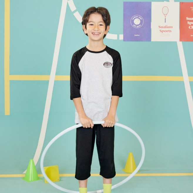 수아팜 남아용 에어로쿨 7부 학생 내의 상하의 세트