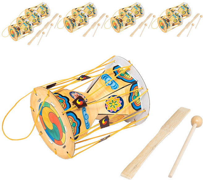 민화샵 전통 미니 장구 만들기 S2401010, 혼합색상, 10개