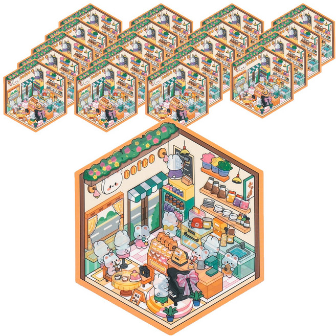 민화샵 방꾸미기 스티커 대형 I250007A, 20개, 슈퍼마켓