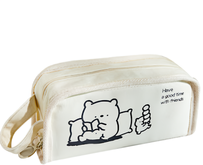 BEAUTY DISPLAY 美得像專櫃 大容量帆布筆袋 22 x 10 x 7cm, 小熊童話, 1個