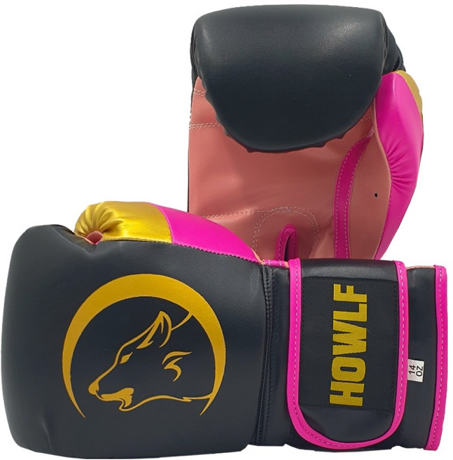 하울프 아레스 복싱글러브 세트, 블랙 + 핑크 + 골드, 1세트